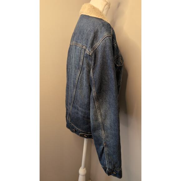 Nwt Wrangler western rancher barn denim Sherpa jacket sm - Picture 5 of 13